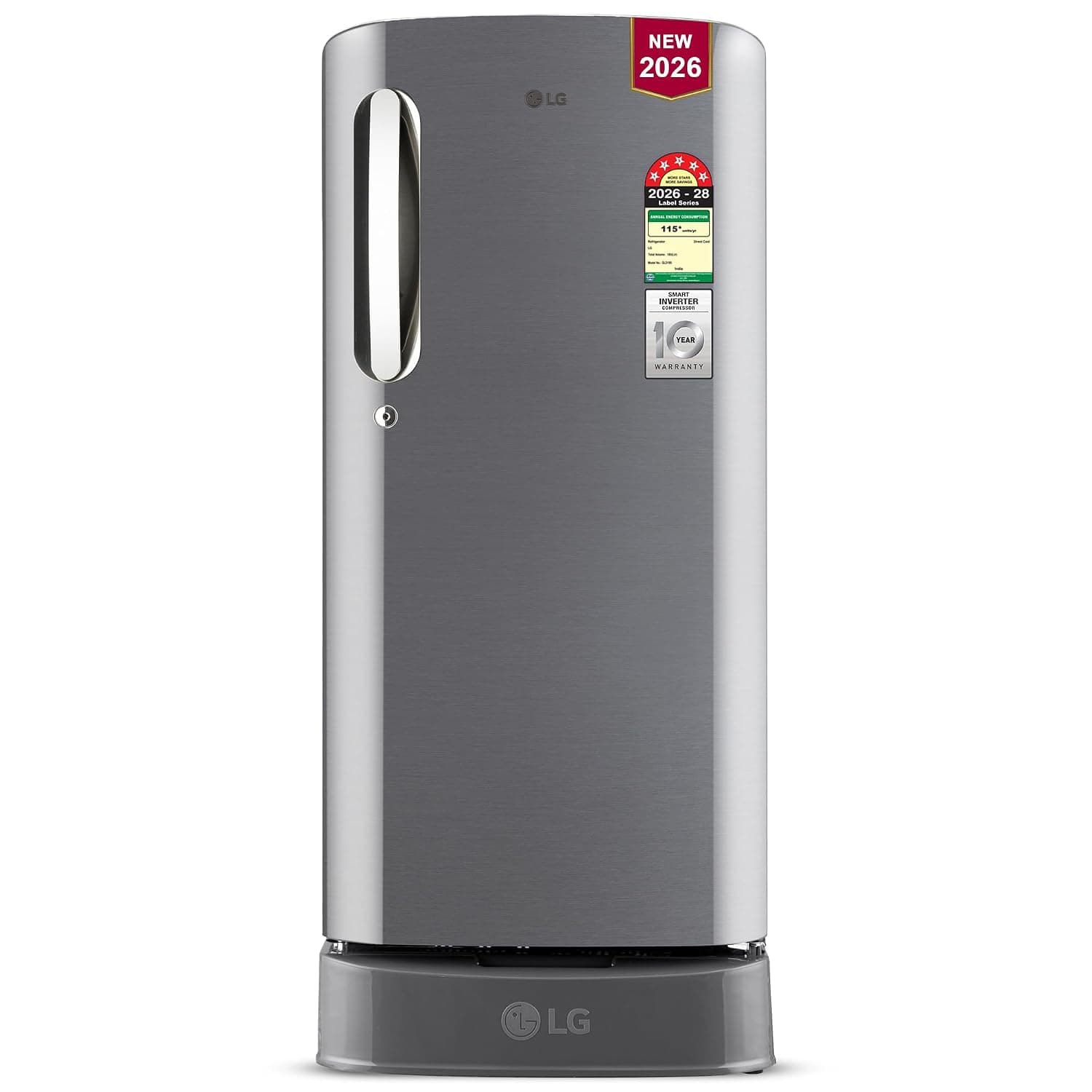 LG REFRIGERATOR 5 STAR 185L GLD1956ZAPZ/2026 — SHINY STEEL
