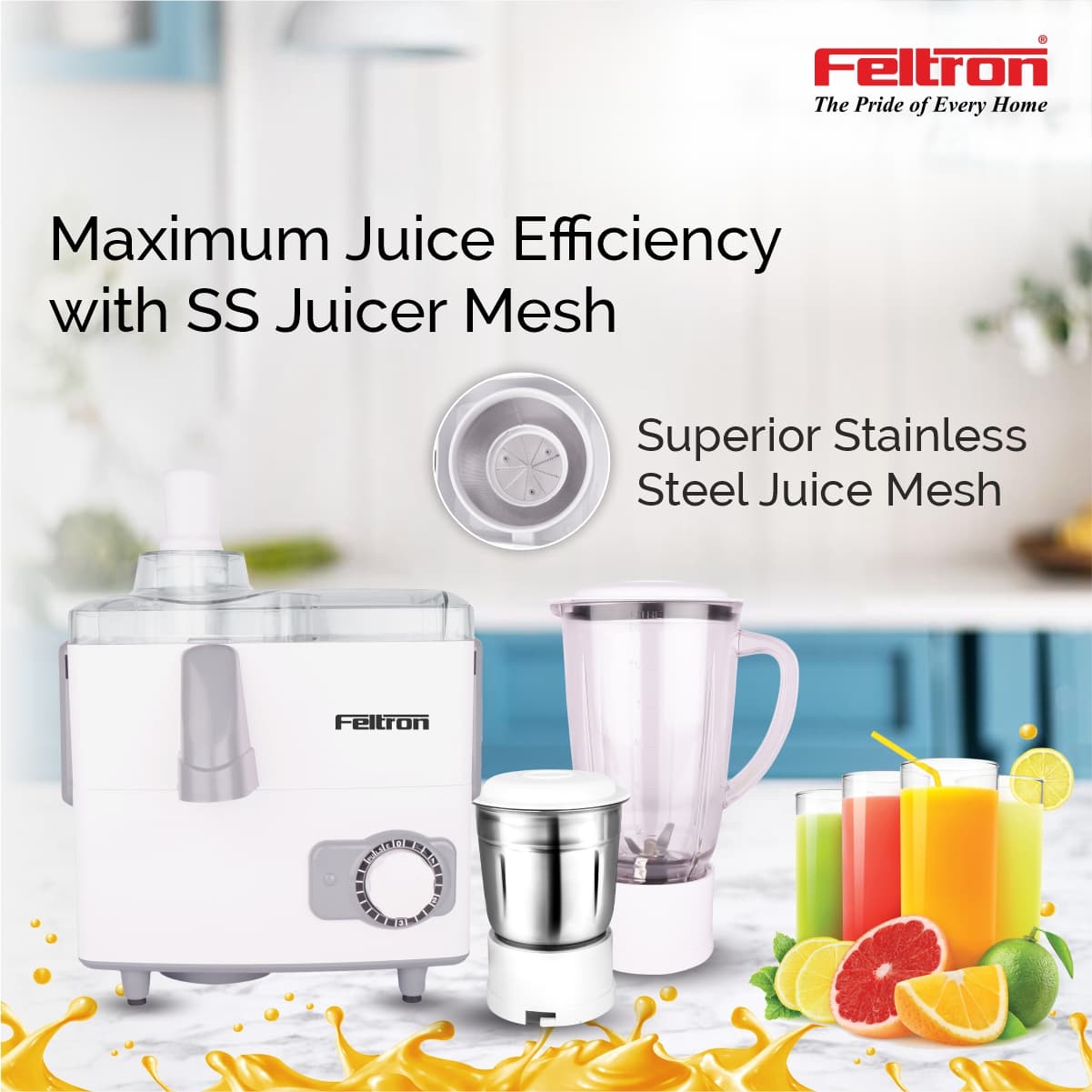 FELTRON JUICER MIXER GRINDER 2 JAR